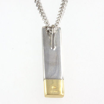 18ct gold 2 tone 18 inch Pendant with chain